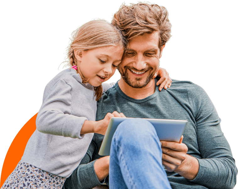 parent-with-child-looking-at-tablet