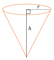volume of a cone diagram