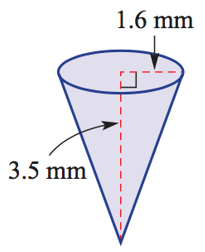 volume of a cone problem